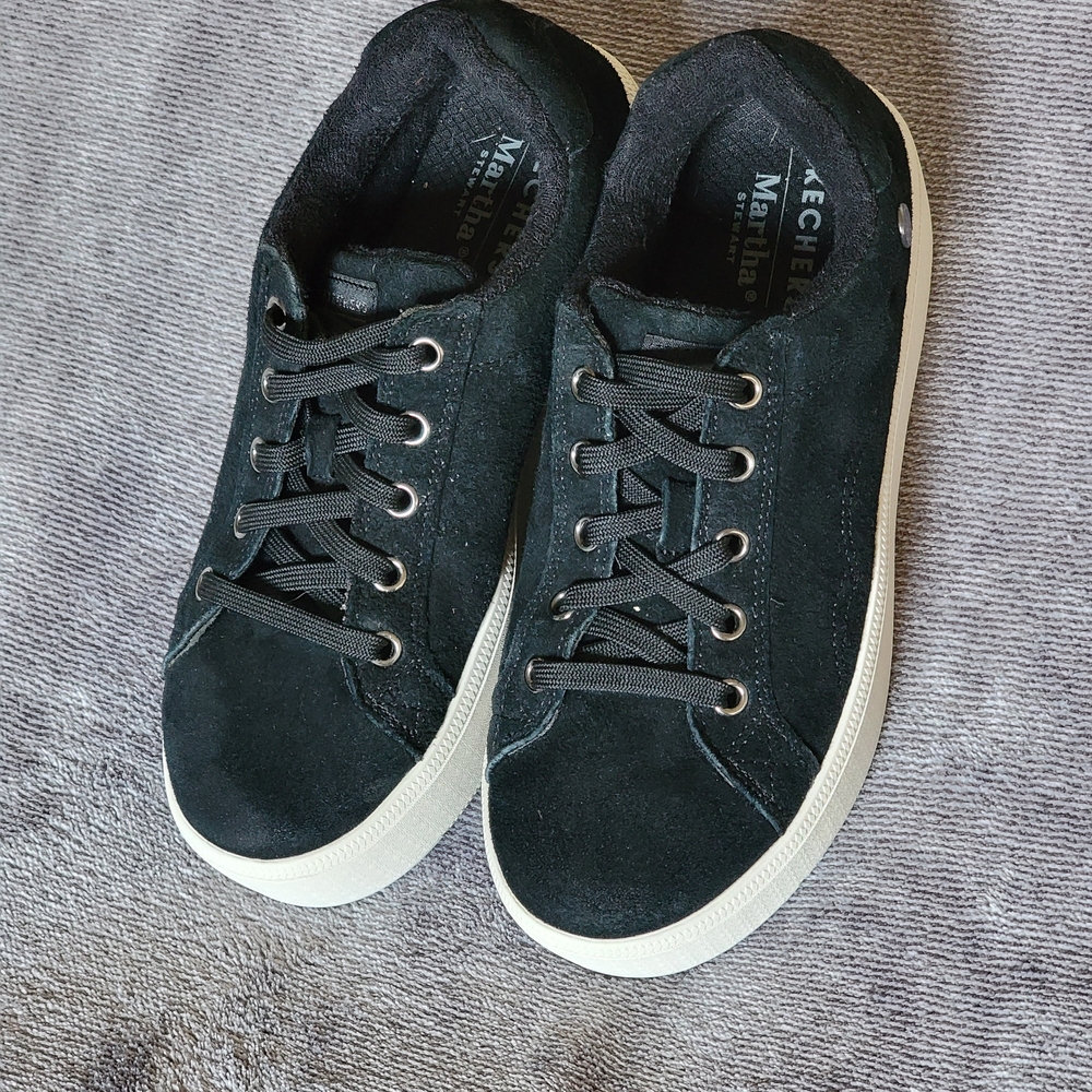 SKETCHERS Martha Stewart Women's Sz 6.5 Suede Sneakers Y2K Skater Chunky Sole - Picture 1 of 8
